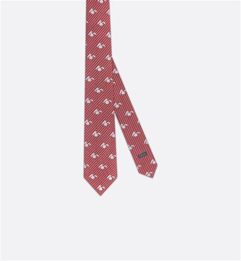 red dior tie|DIOR BY ERL Tie Red and White Silk .